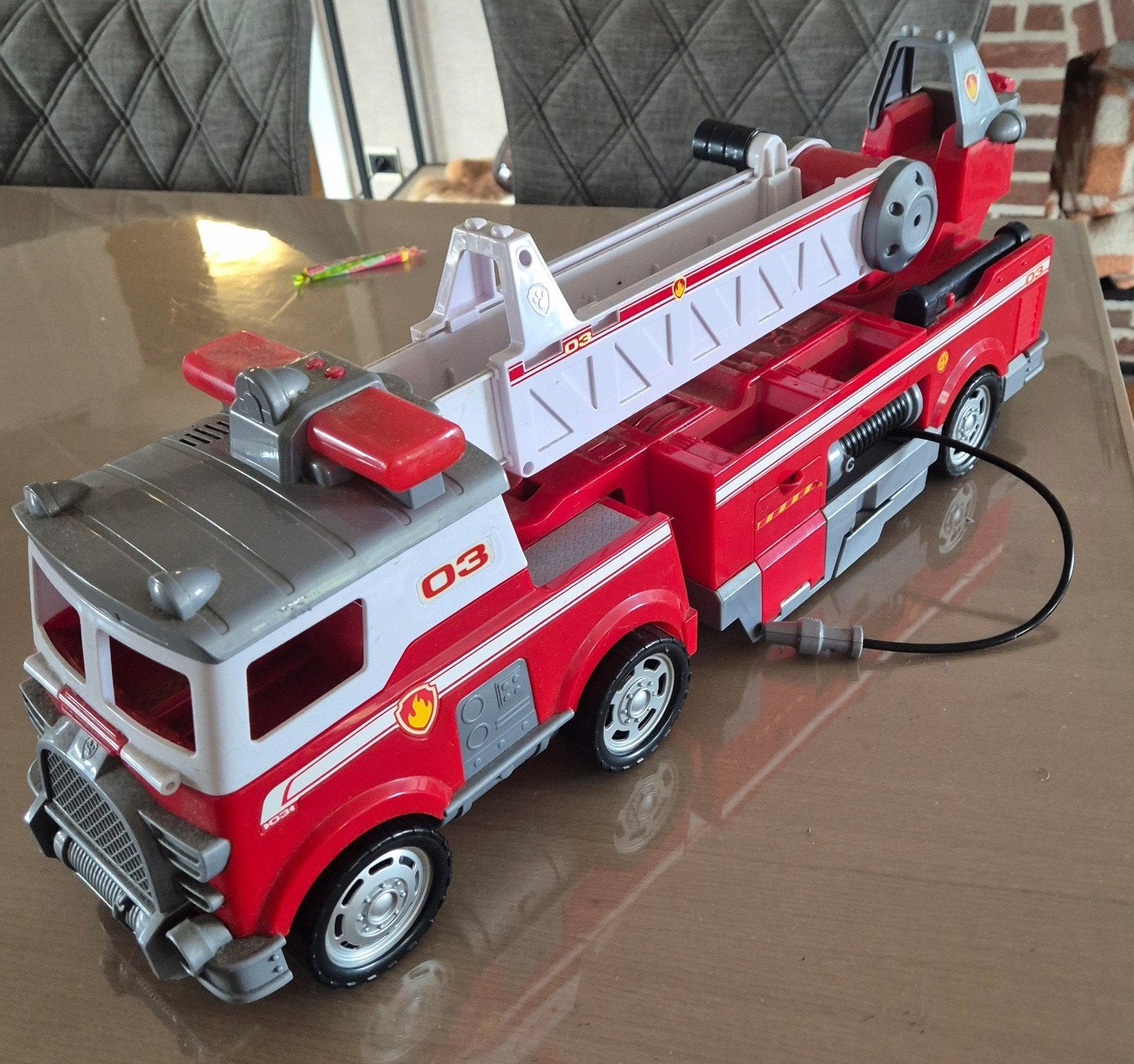Paw patrol brandweerwagen met licht en geluid, Ophalen