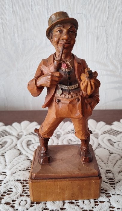 Vintage ANRI houten beeldje (18 cm), Ophalen, Zo goed als nieuw, Mens