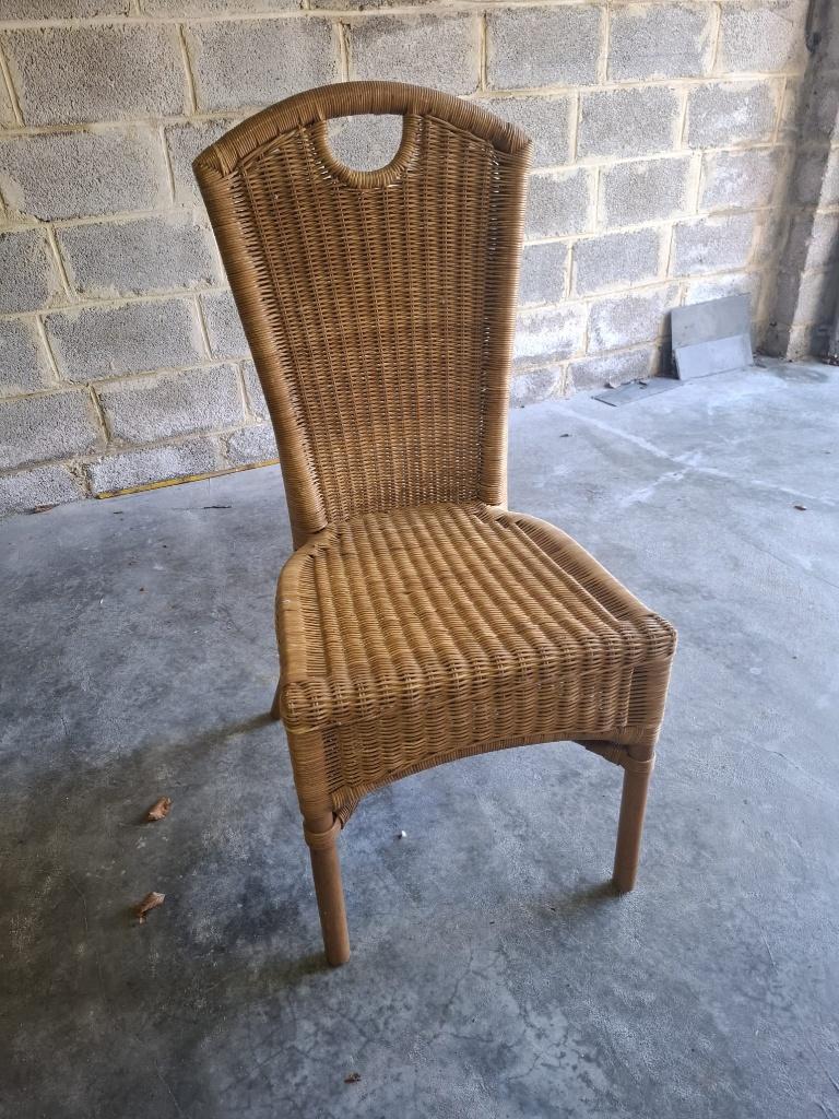 rieten stoelen - 5 stuks, Maison & Meubles, Chaises, Osier ou Rotin, Brun, Enlèvement, Cinq, Six Chaises ou plus