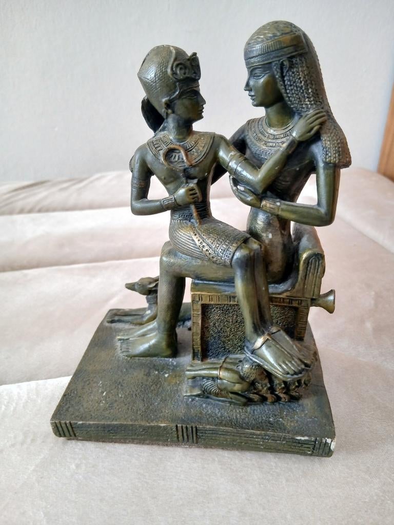 Statue égyptienne Toutânkhamon et son épouse, Antiquités & Art, Art | Sculptures & Bois