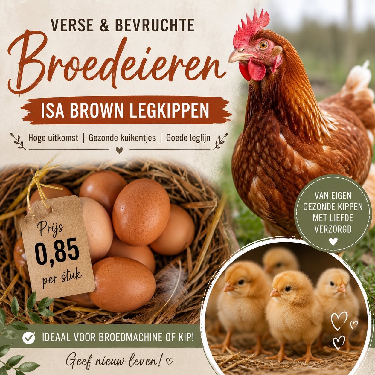 Broedeieren legkip Isabrown, Dieren en Toebehoren, Pluimvee