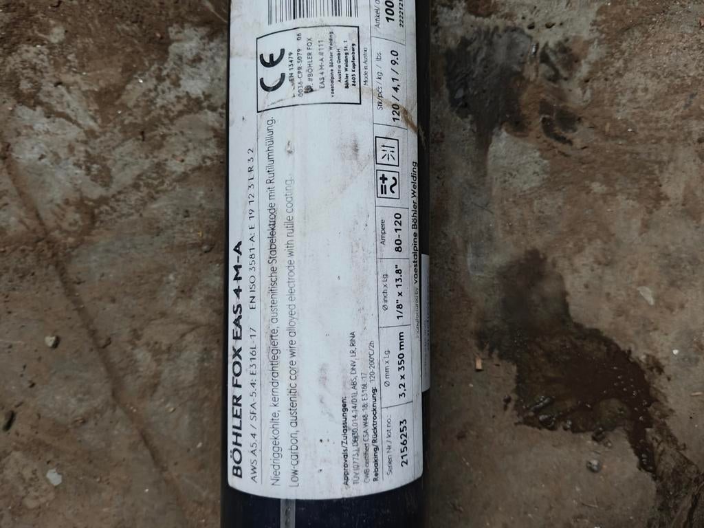 Las elektroden voor roestvrij staal E316L D3,2, Doe-het-zelf en Bouw, Gereedschap | Lasapparaten, Ophalen, Nieuw, Minder dan 150 ampère