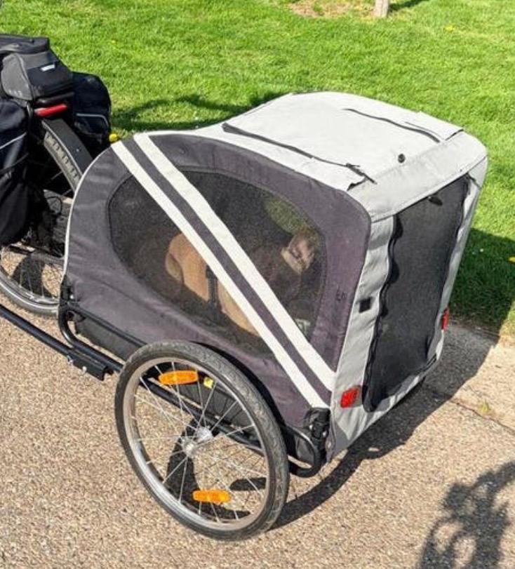 Fietskar hondenkar, Fietsen en Brommers, Fietsaccessoires | Aanhangwagens en Karren, Ophalen, Zo goed als nieuw, Hondenkar