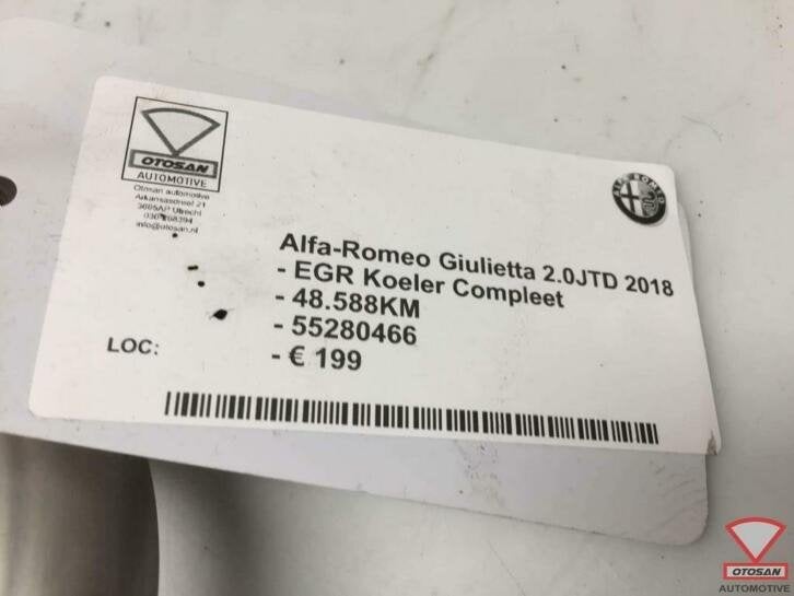 alfa romeo giulietta 18 2.0jtd refroidisseur egr complet 552, Dpofca@stellantis.com, Stellantis Europe S.p.A., Utilisé, Alfa Romeo