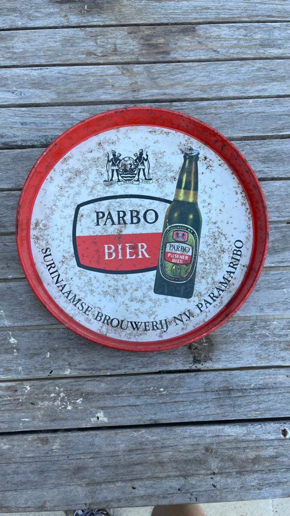 Parbo bier dienblad., Verzamelen, Ophalen of Verzenden, Gebruikt, Reclamebord, Plaat of Schild