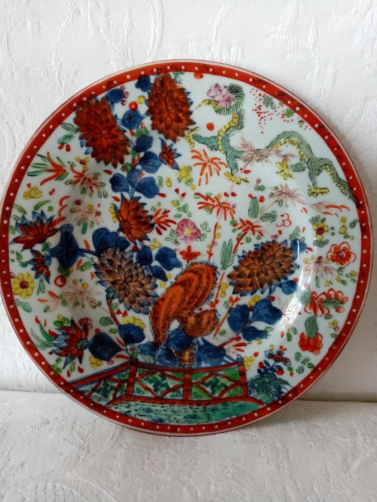 Drie Chinese porseleinen borden „Globbered” 1780, Ophalen of Verzenden