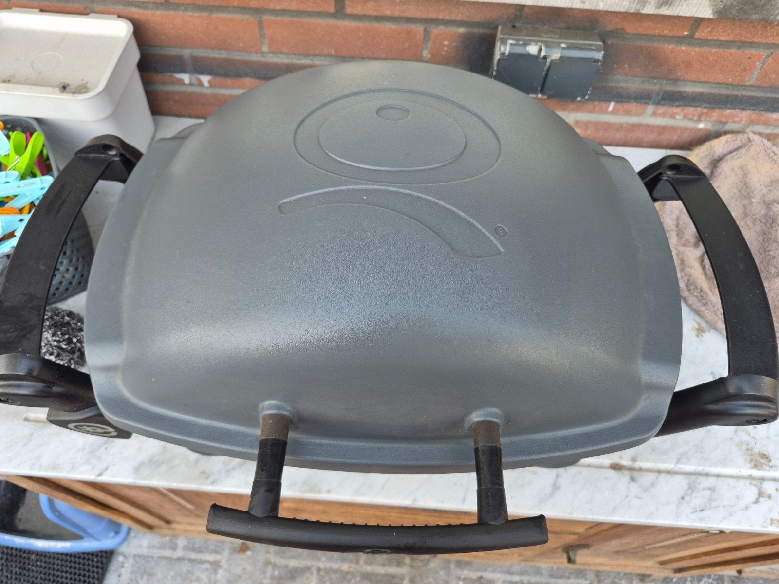 Weber Q1400 Dark Grey Elektrische barbecue, Tuin en Terras, Elektrische barbecues, Ophalen, Gebruikt, Weber