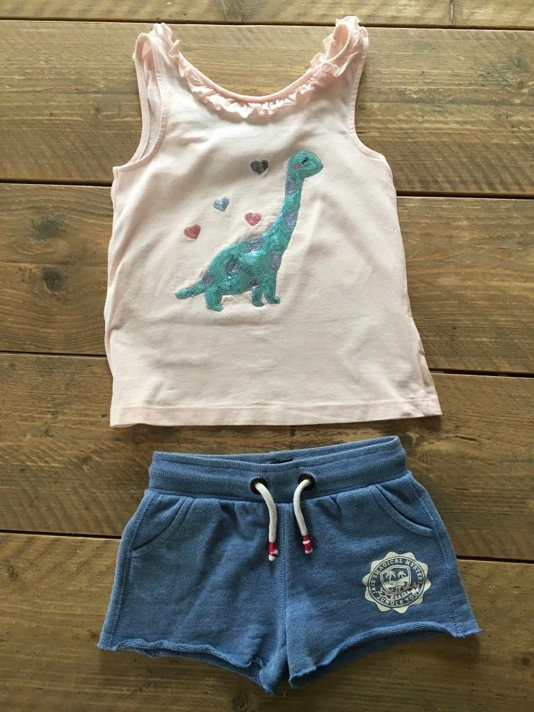 JAKE FISHER & REDOUTE, short et chemise dino 116, Enlèvement ou Envoi, La Redoute, Fille, Ensemble