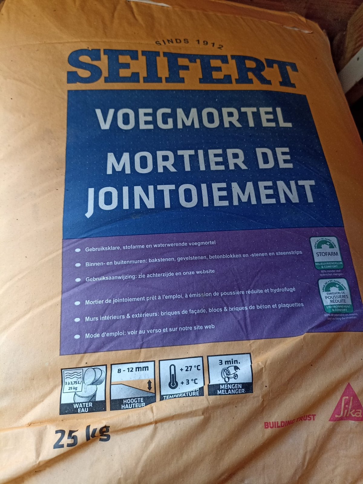 Voegmortel te geef, Doe-het-zelf en Bouw, Ophalen, Nieuw