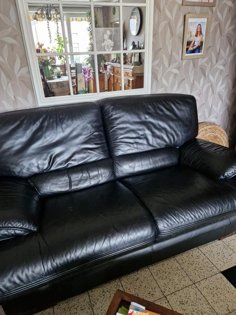 Salon en cuir  sur COUVIN, Maison & Meubles, Canapés | Salons, Enlèvement, Cuir