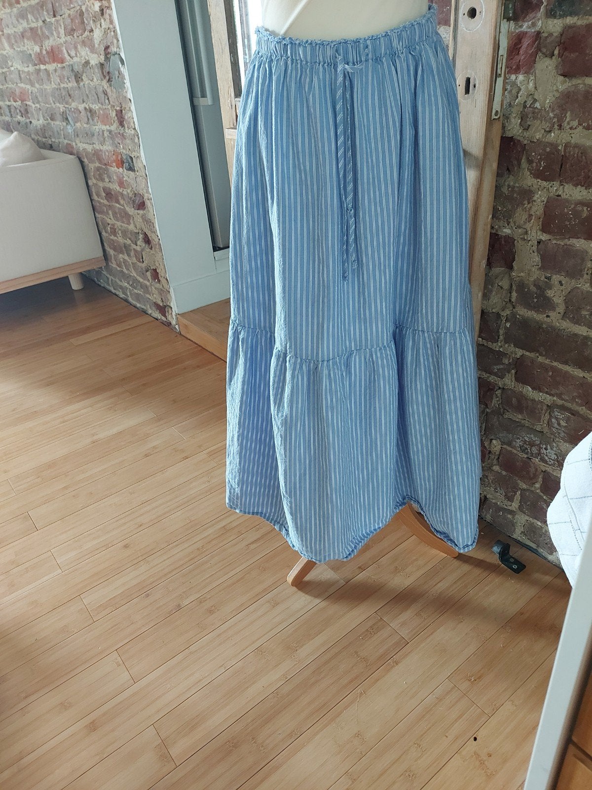 rok lang blauw small a medium, Ophalen of Verzenden, Blauw