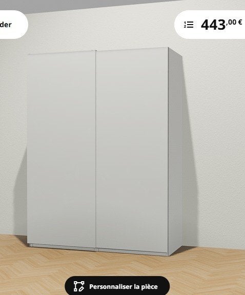 Armoire Pax 150x202x58 cm blanche portes coulissantes, Enlèvement, Avec porte(s)