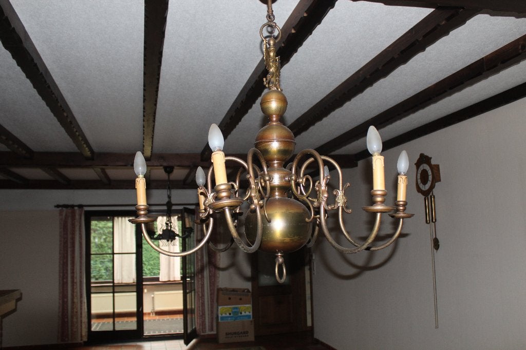Kroonluchter, Huis en Inrichting, Lampen | Kroonluchters, Ophalen, Gebruikt, Metaal, E27 (groot)