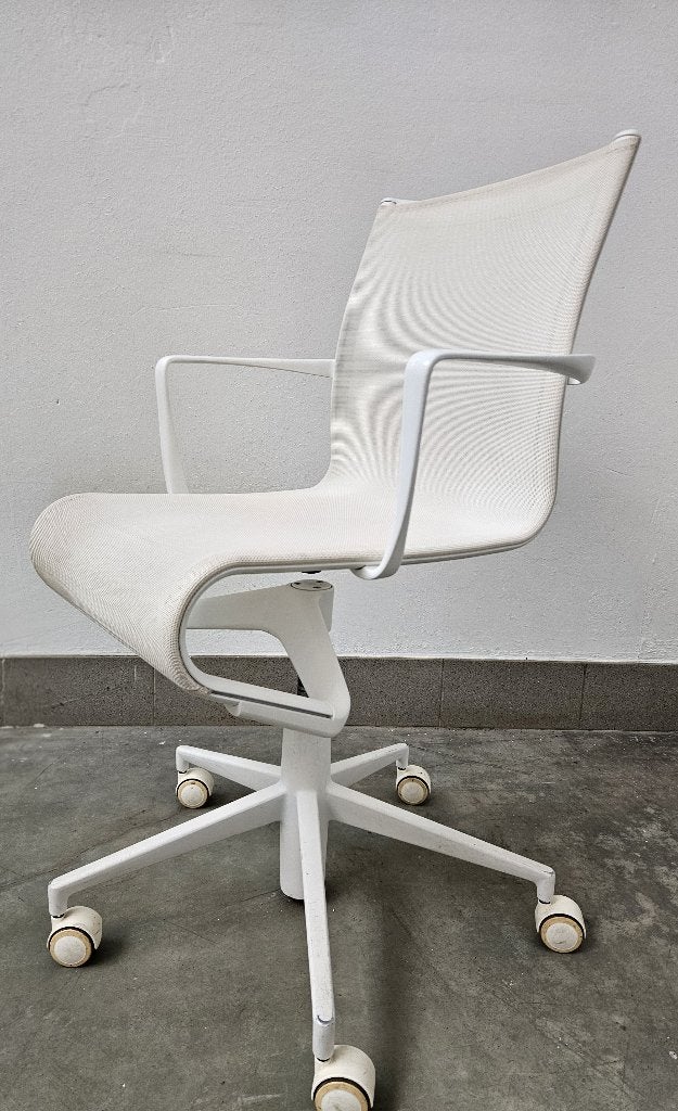 Chaise de bureau design blanche, Enlèvement ou Envoi, Utilisé, Blanc, Chaise de bureau