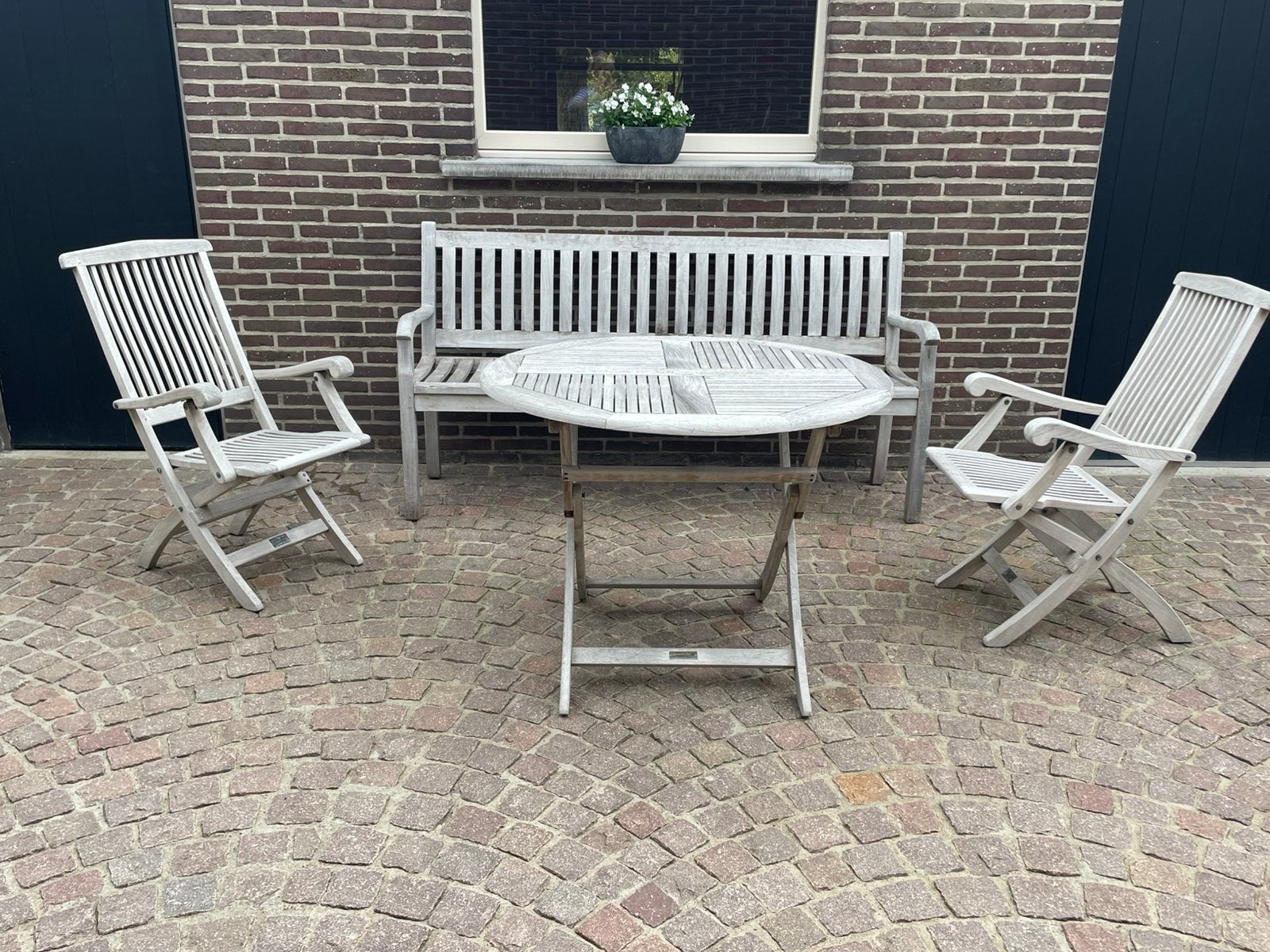 Tuin set in teakhout, Tuin en Terras, Ophalen, Teakhout, Zo goed als nieuw, Bank