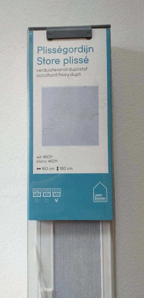 Store plissé blanc occultant largeur 160cm ( H 180cm) NEUF, Neuf, 150 à 200 cm, Blanc, 150 à 200 cm