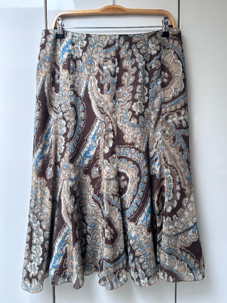 Bruin-blauwe rok Mayerline - Maat 42, Kleding | Dames, Rokken, Mayerline, Bruin, Maat 42/44 (L), Ophalen of Verzenden