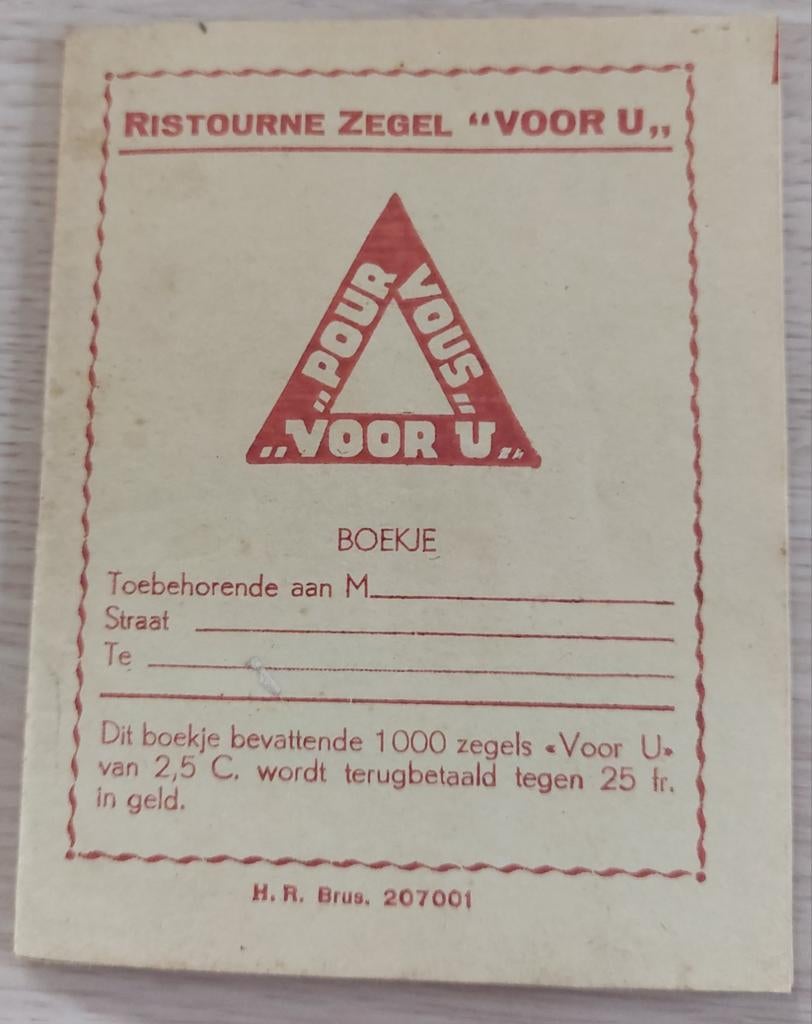 Zegelspaarboekje "Voor U" Brussel, Verzamelen, Ophalen