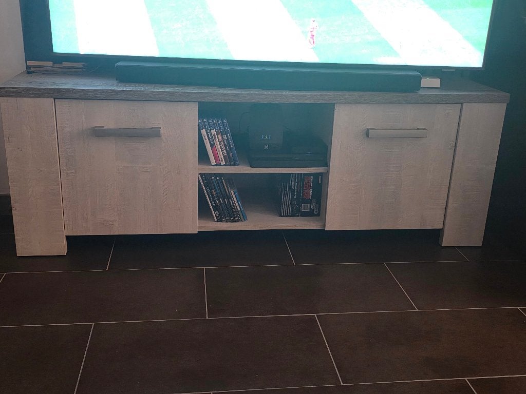 Eetkamer - Tafel + 6 stoelen / Glaskast / TV kast, Maison & Meubles, Salles à manger complètes, Comme neuf, 4 à 6 chaises, Enlèvement