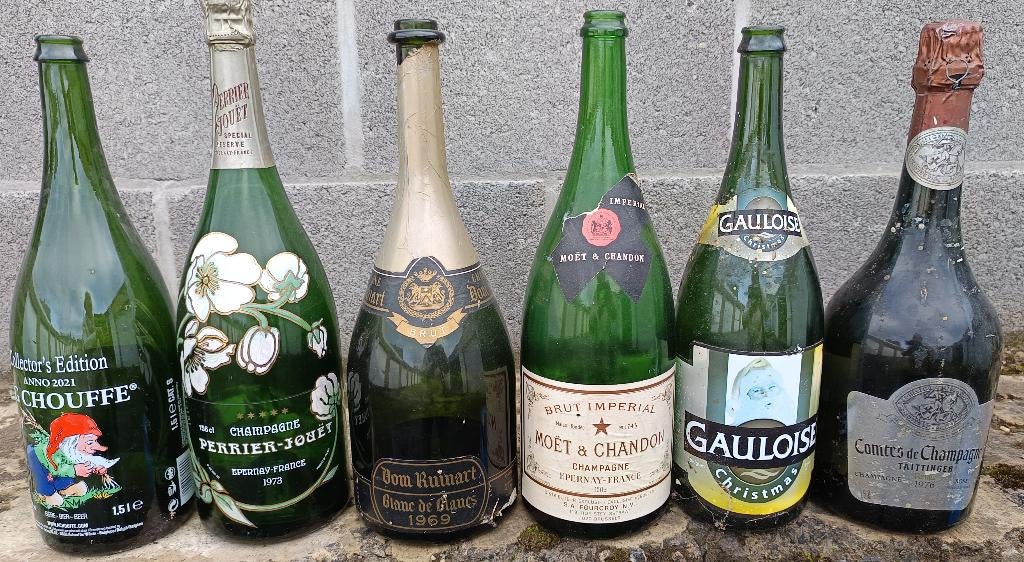 bouteilles  sérigraphiées vin ,champagne,...de collection, Collections, Enlèvement, Utilisé, Autres régions, Champagne