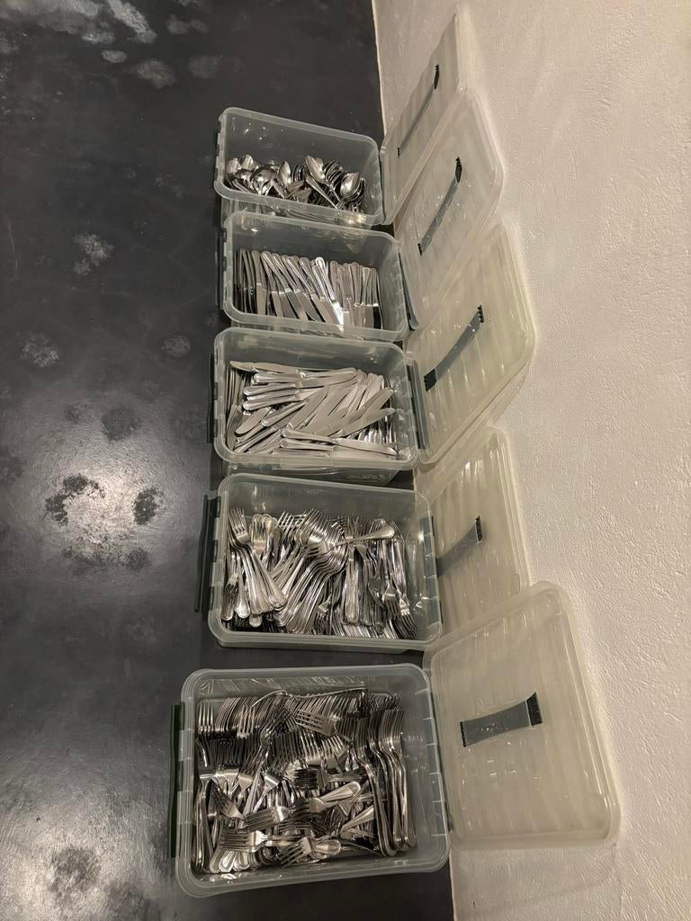 RVS bestekken set, Maison & Meubles, Cuisine | Couverts, Utilisé, Ensemble de couverts, Inox ou Chrome, Résiste au lave-vaisselle