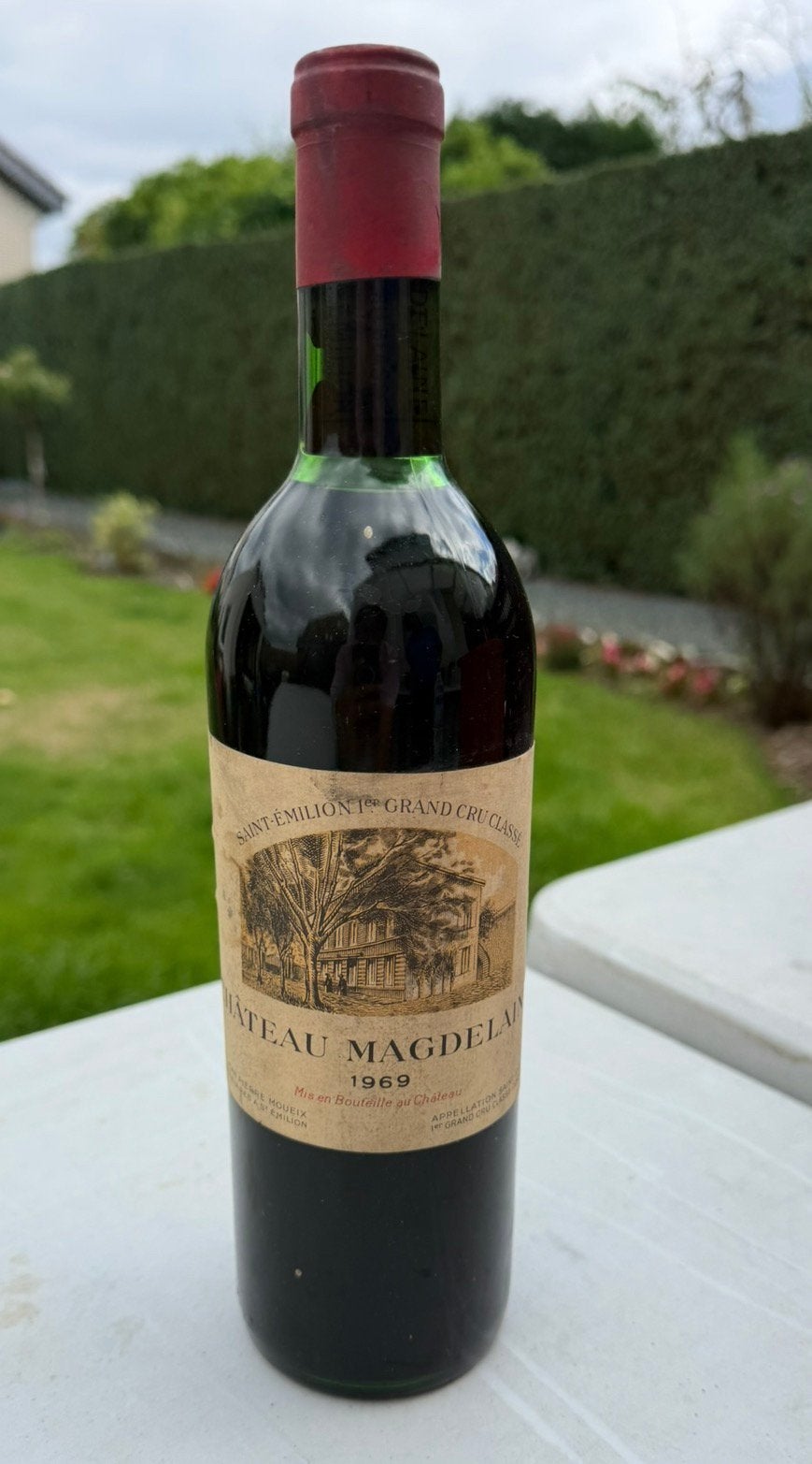 Château Magdelaine 1969 Saint-Émilion 1er Grand Cru Classé, Ophalen of Verzenden, Gebruikt