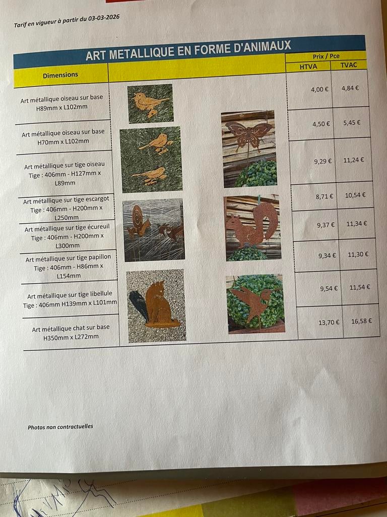 Deco animaliers en acier corten, Ophalen