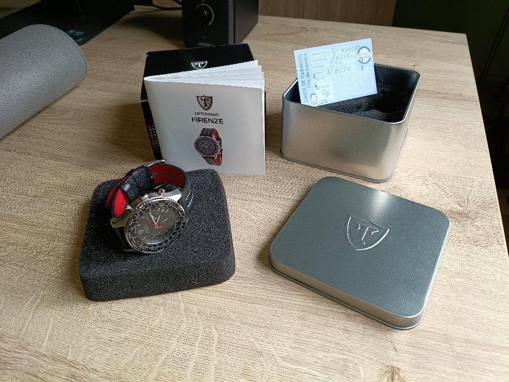 Detomaso Firenze SL1624C-BK1, Montre-bracelet, Enlèvement ou Envoi, Cuir, Acier