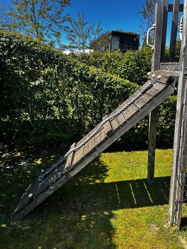 Klimmuur met touw, aanbouwmodel, Kinderen en Baby's, Speelgoed | Buiten | Speeltoestellen, Ophalen, Gebruikt, Klimwand, Aanbouwonderdeel
