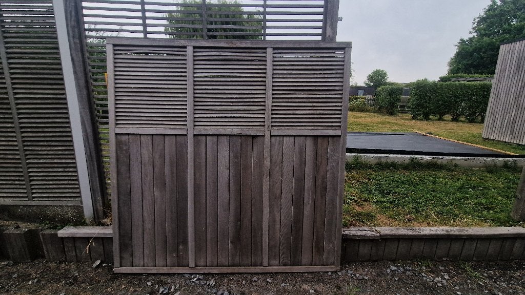 Hardhouten Louver Tuinscherm, Tuin en Terras, Ophalen, 150 tot 200 cm, Zo goed als nieuw, 150 tot 200 cm