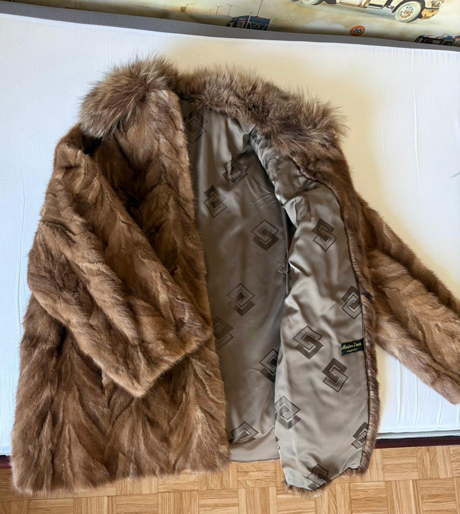 Vintage bontjas / pelsjas bruin, Ophalen, Zo goed als nieuw, Maat 42/44 (L), Bruin