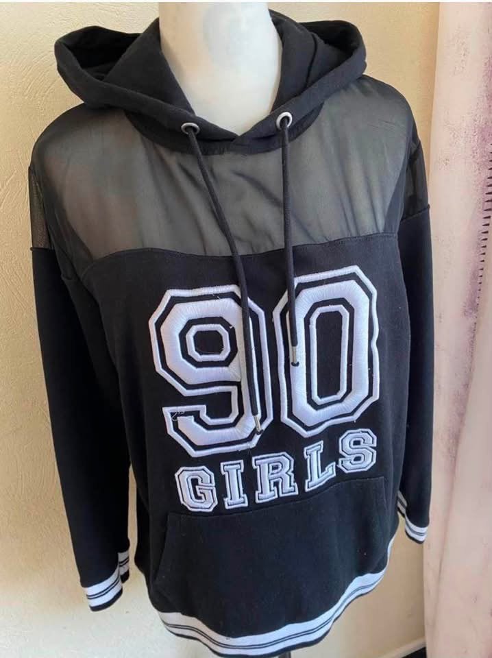 Sweat à capuche noir « 90 GIRLS » avec voile – Jennyfer T.M, Vêtements | Femmes, Enlèvement ou Envoi, Comme neuf, Blanc