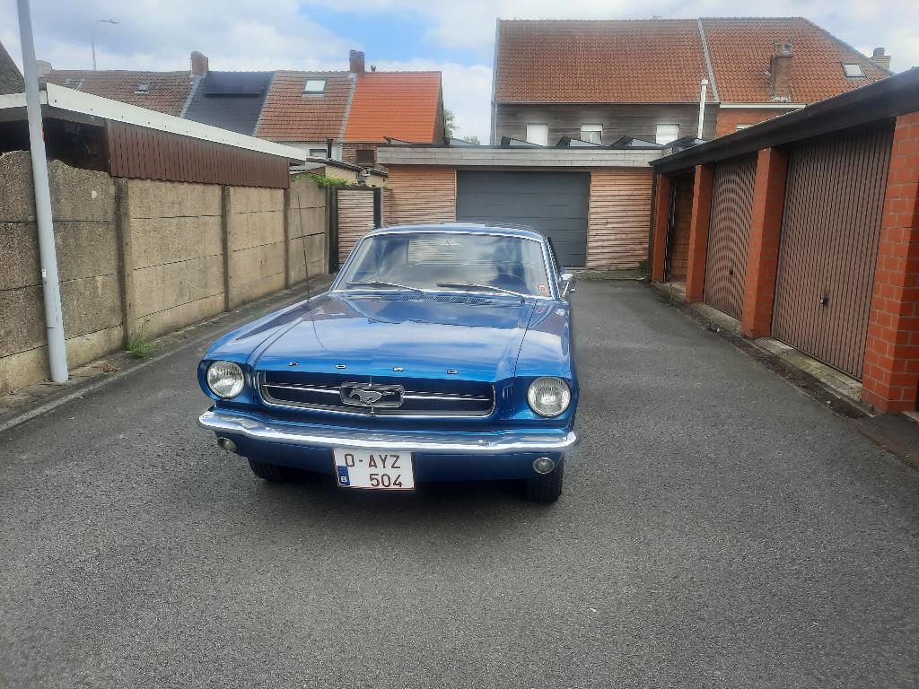 Mustang 1965 Oldtimer, Auto's, Oldtimers, Particulier, Ford, Benzine, Break, 2 deurs, Handgeschakeld, Blauw, Zwart, Leder, Achterwielaandrijving