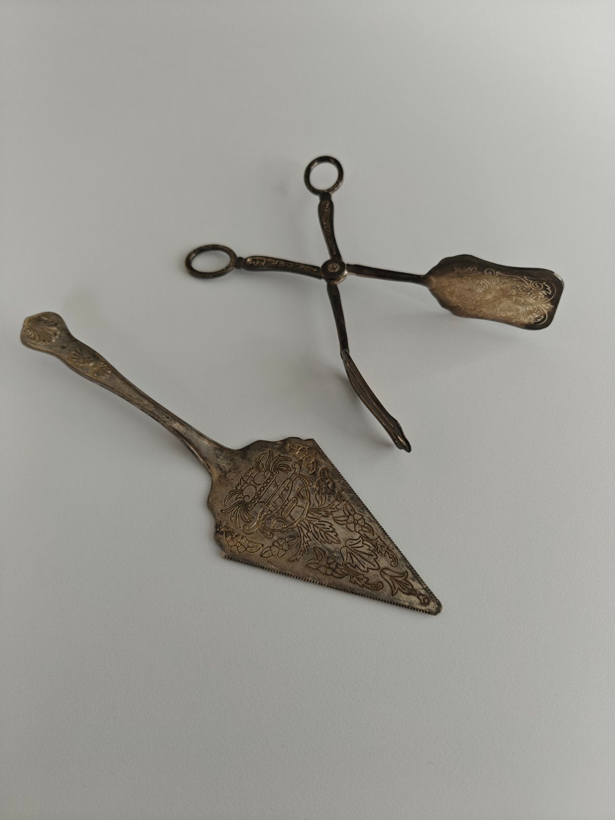 Taartschep en buffettang, Antiek en Kunst, Ophalen of Verzenden
