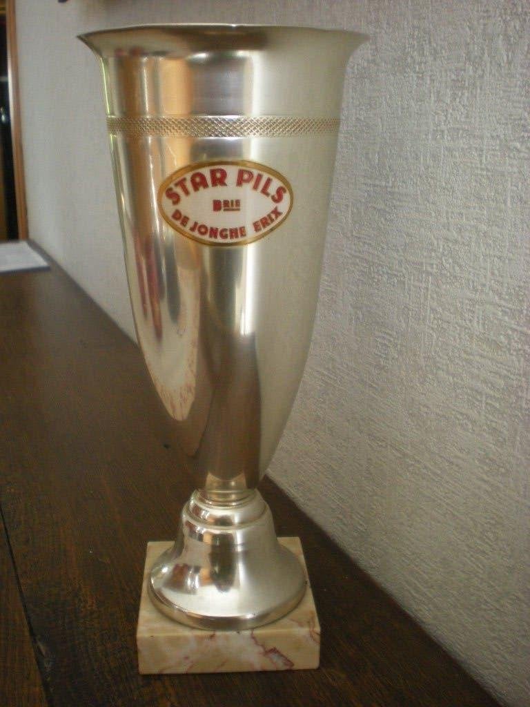 De Jonghe Erix  Trophée "Star pils"  25,5 cm  Base en marbre, Collections, Enlèvement ou Envoi, Utilisé, Autres types