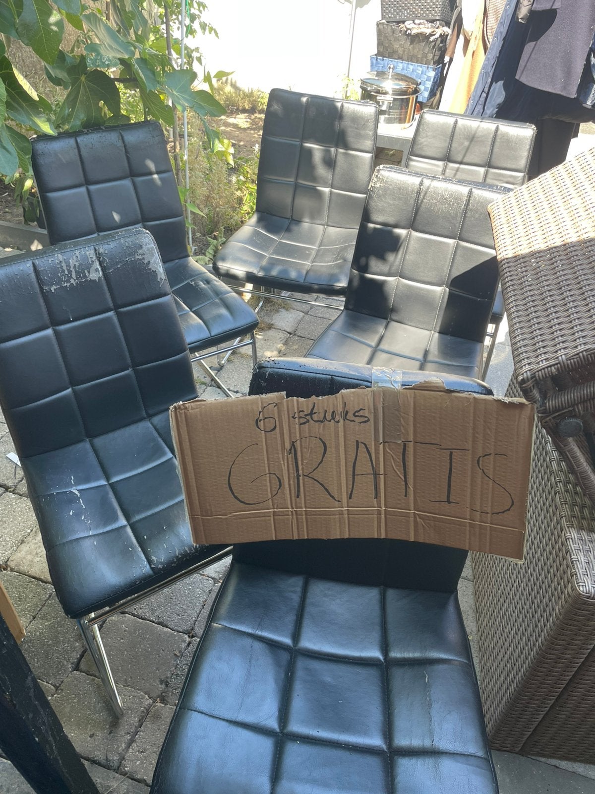 6 eetstoelen gratis, Tuin en Terras, Ophalen, Gebruikt