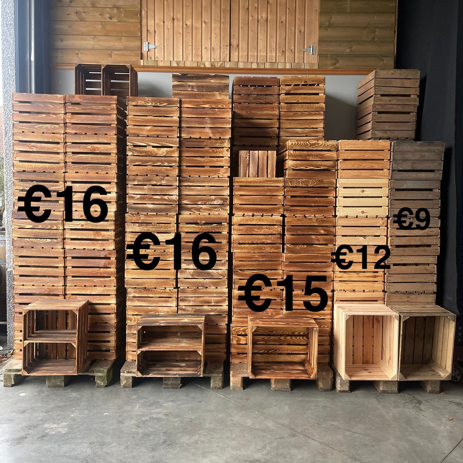 Houten kratten, Ophalen, Zo goed als nieuw