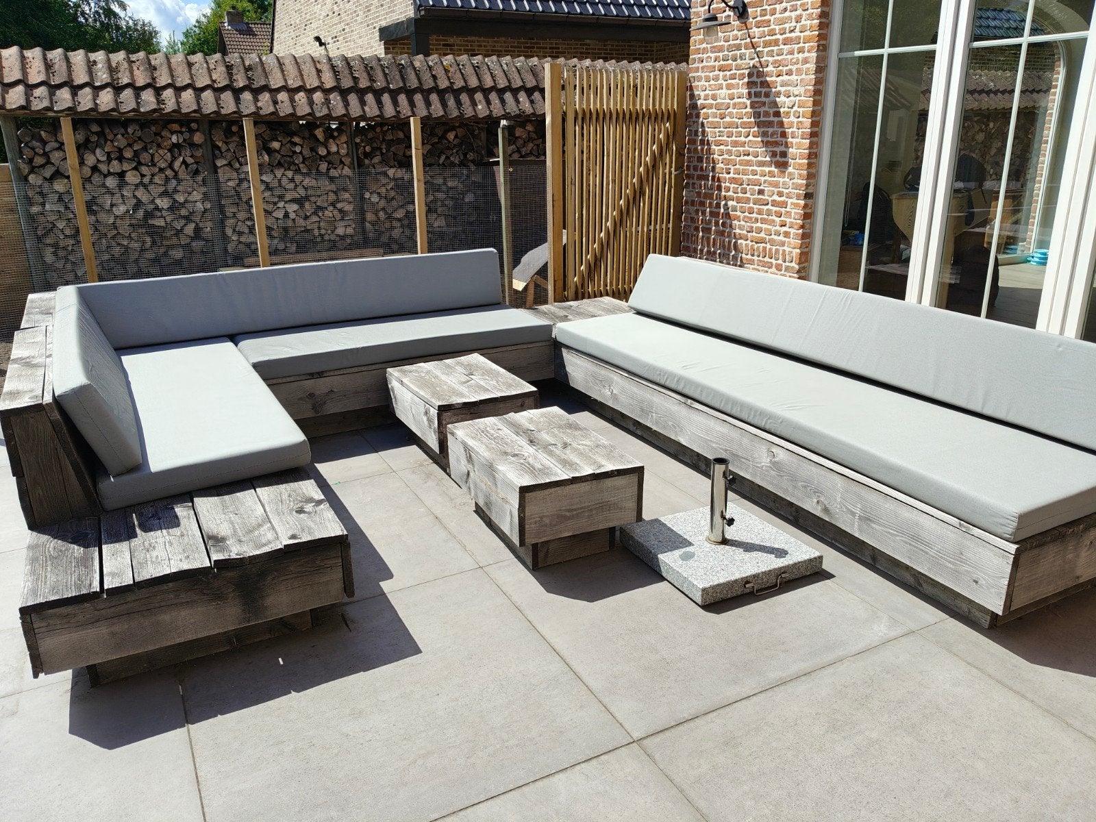 Houten lounge set, Jardin & Terrasse, Terrasses, Enlèvement, Utilisé, Bois
