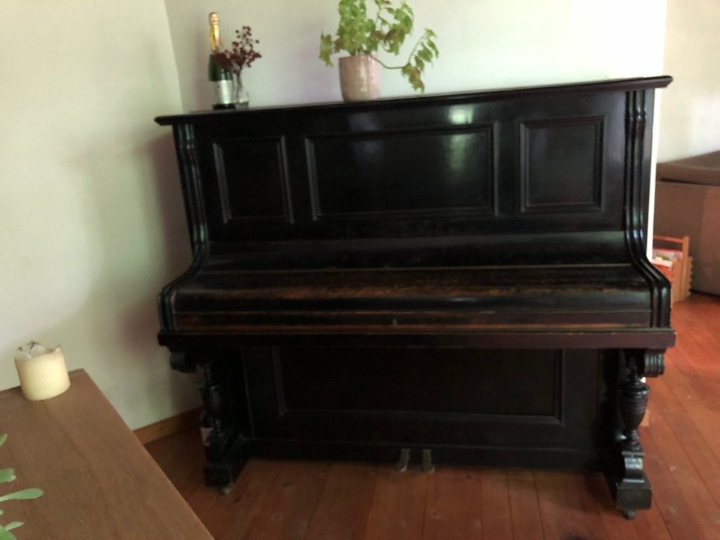 staande piano, Muziek en Instrumenten, Ophalen, Gebruikt, Zwart, Piano