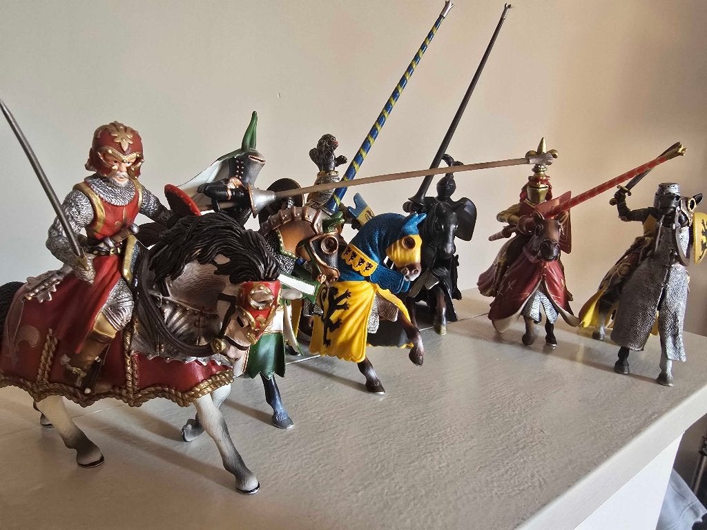 Schleich - Chevaliers à cheval, lot de 6 - Millésime 2003, Enfants & Bébés, Jouets | Figurines, Comme neuf, Enlèvement ou Envoi