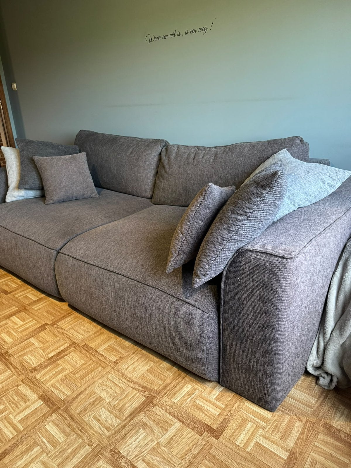 Zetelbed, Ophalen, Tweepersoons, Grijs, 160 cm