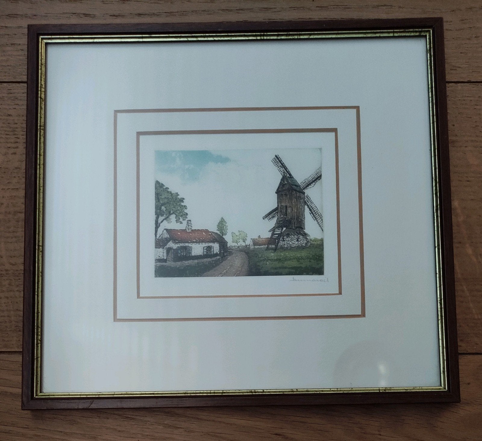 VICTOR DUMARAIT - kleurenets molen, Antiek en Kunst, Ophalen of Verzenden, Ets