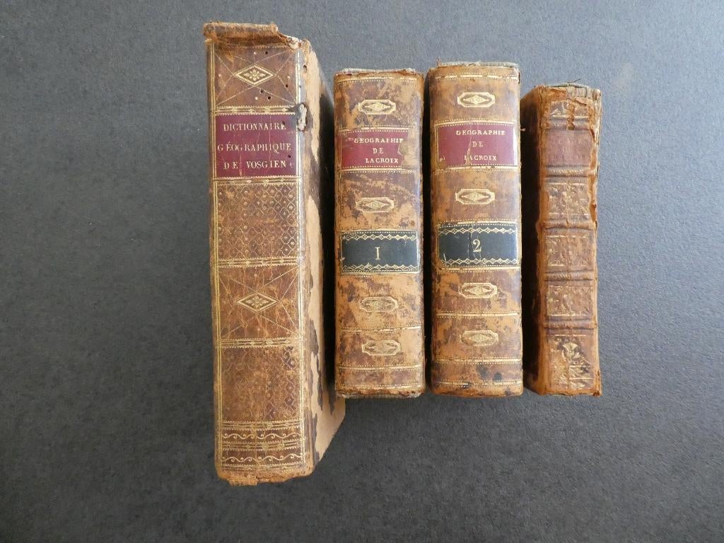 4 antieke boeken geografie - 18de - 19de eeuw, Ophalen of Verzenden