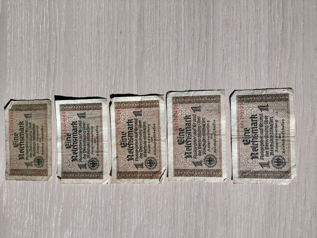 Geld : Duitse 1 Reichsmark, 1940 - 1945, Enlèvement, Billets de banque