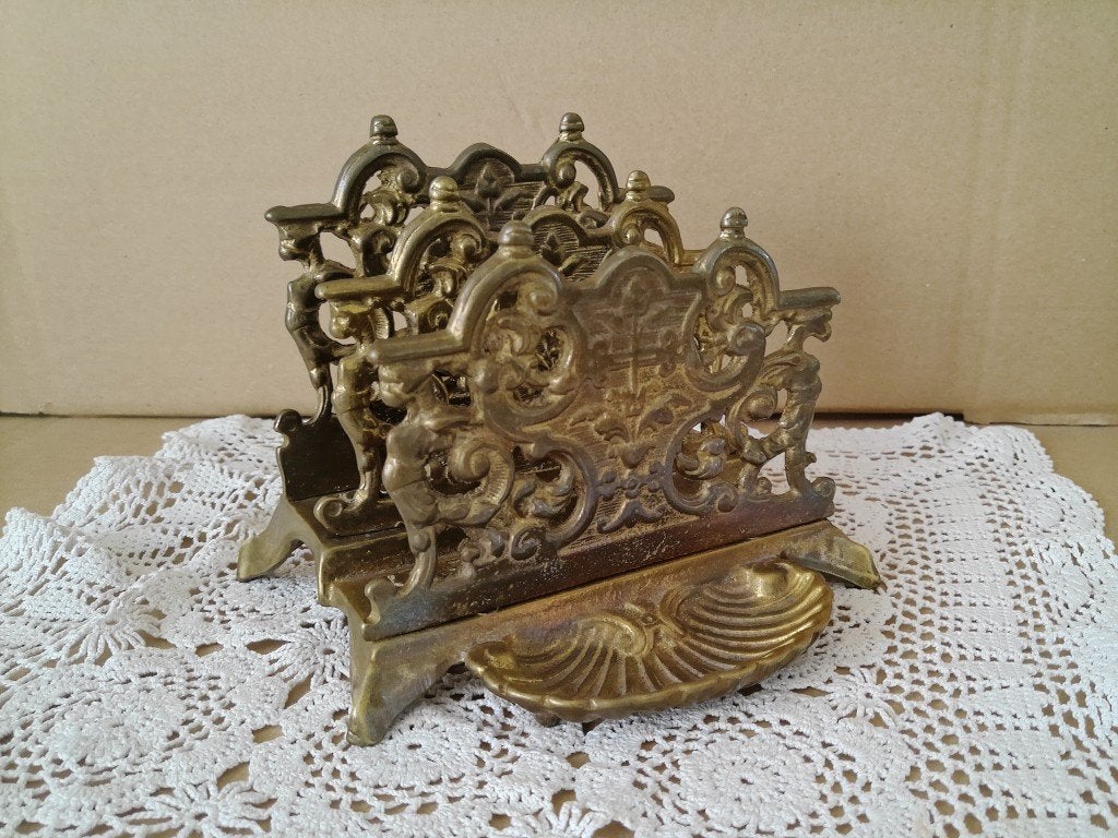 Curiosités porte-lettres ancien porte-lettres laiton antique, Enlèvement ou Envoi