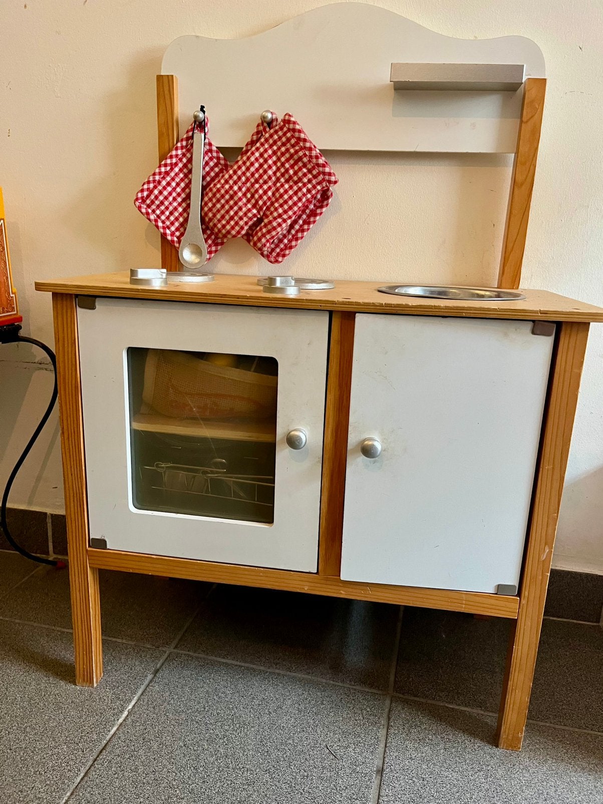 Houten speelkeuken met toebehoren, Enlèvement, Utilisé