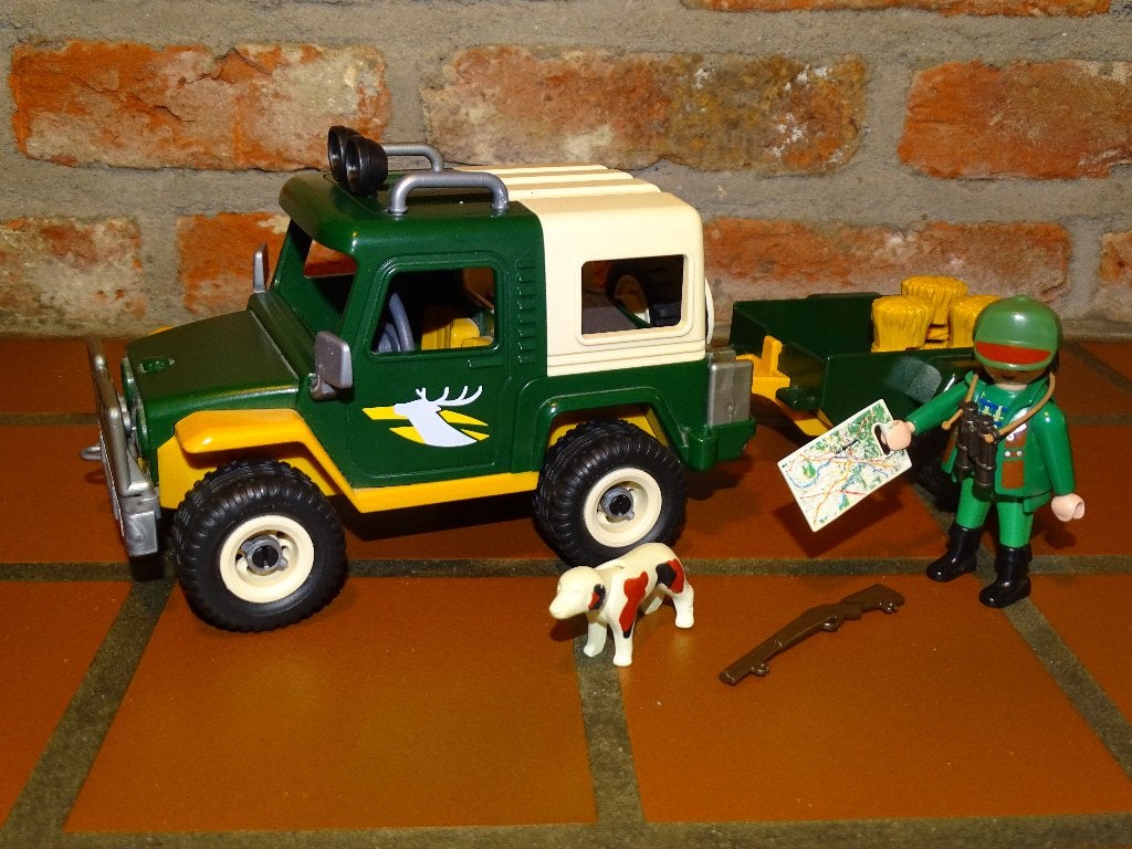 Playmobil jager met jeep en toebehoren, Ophalen of Verzenden, Zo goed als nieuw, Complete set
