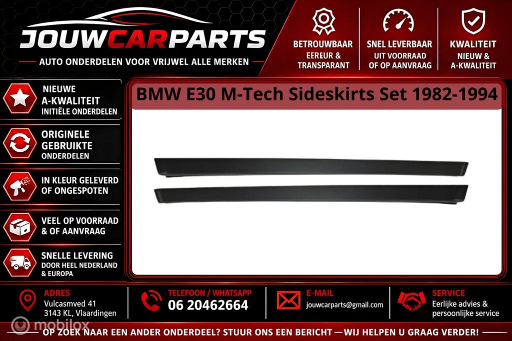 BMW E30 M-Tech Sideskirts Set 1982-1994, Autos : Pièces & Accessoires, Neuf, Sideskirt - set, Enlèvement ou Envoi, BMW