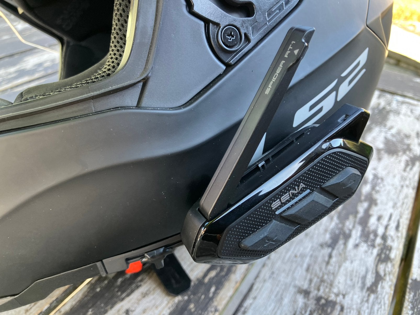 Helm LS2 storm solid medium met sena spider Rt1, Motoren, Ophalen