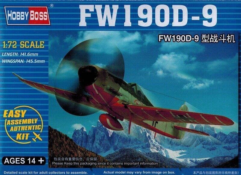 FW190D-9 Hobby-boss 1/72ième (avec canopy protégé), Verzenden, Nieuw, 1:72 tot 1:144, Vliegtuig